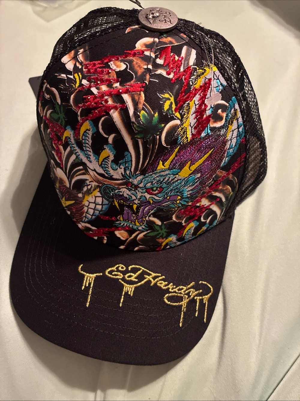 Ed hardy mens trucker hat adjustable